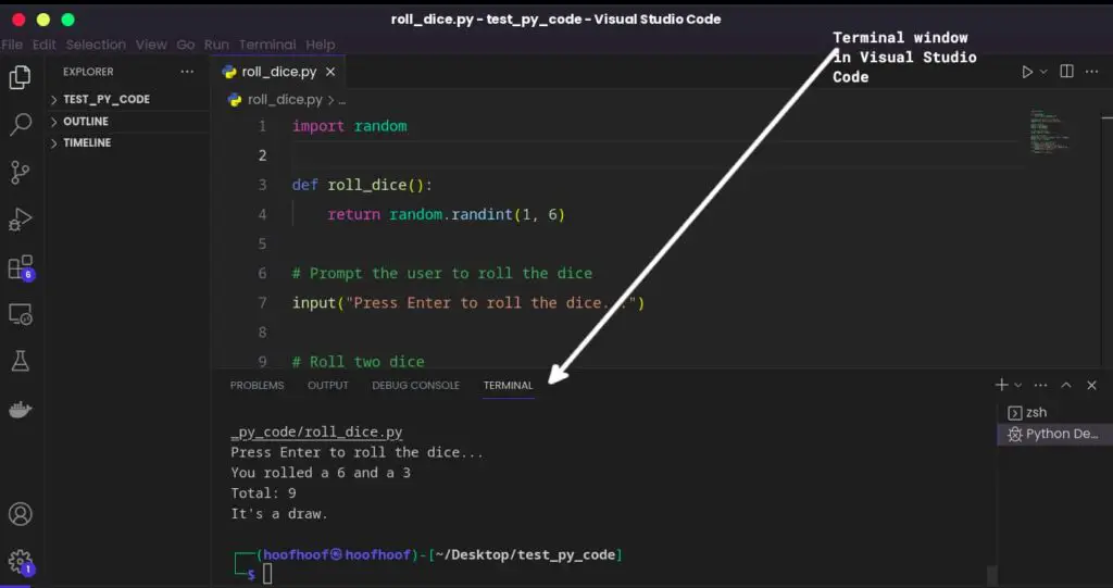 How to execute Python code/script from within Visual Studio Code